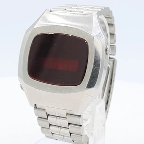 Vintage Sears & Roebuck Time Computer Men's Digital LED Wristwatch USA Steel - Picture 1 of 5